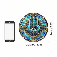 1pc Hamsa Hand Acrylic Suncatcher, Suitable For Window, Anti-Evil Pendant, Meditation Home Decor, Porch, Room, Housewarming Gift