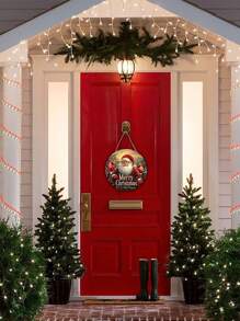 Kindly Papai Noel Clássico Cardeal Placa de Madeira Feliz Natal Guirlanda Placa para Porta da Frente Decoração de Parede Decoração Ideal para Natal