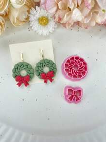 圣诞花环 圣诞节 节日花环 聚合物粘土切割器 圣诞聚合物粘土切割器 浮雕花环 - NO.1 - 查看 8