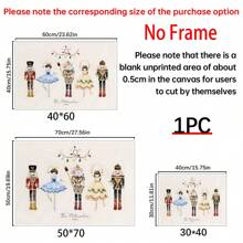 1pc Nutcracker Print, Vintage Watercolor Printable Wall Art, Nursery Wall Prints, Kids Xmas Digital Home Decor,Canvas Wall Poster, Bedroom Living Room Hallway Decoration Christmas Decorations Room Decor Christmas