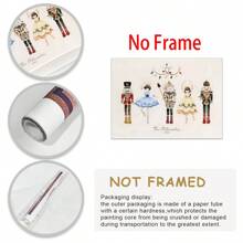 1pc Nutcracker Print, Vintage Watercolor Printable Wall Art, Nursery Wall Prints, Kids Xmas Digital Home Decor,Canvas Wall Poster, Bedroom Living Room Hallway Decoration Christmas Decorations Room Decor Christmas