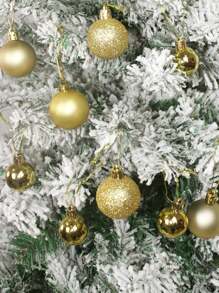 24 件金色圣诞球装饰物 - 防碎节日圣诞树装饰物，适用于婚礼、派对、节日（1.18/1.57/1.97/2.36 英寸） - 金色 - 查看 10