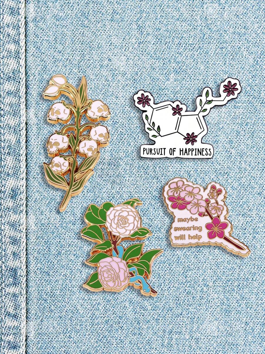 1 chiếc trâm cài áo họa tiết hoa thời trang, quà tặng thời trang - Nhiều màu - Xem 1