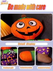 30 厘米/11.811 英寸高的毛绒玩具，由无纺布制成。卡通多彩人物造型，有站立的吸血鬼、僵尸、木乃伊、骷髅和南瓜人娃娃。适合在节日期间装饰室内空间，以增加节日气氛。 - 彩色 - 查看 9