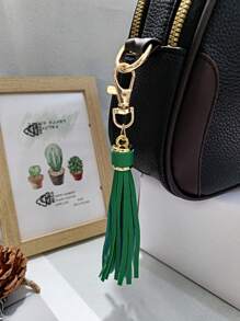 1pc New Fashionable Personalized Leather Tassel Metal Bag Charm Keychain, Suitable For Daily Wear, Bag Accessory, Car Key Chain Decor, Suitable As Gift For Family, Friends, Classmates, Couples, Birthday, Teachers, Souvenir - Multicolor - View 10