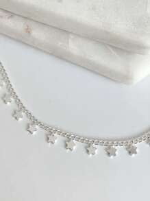 Choker Necklace And Star Bracelet Kit With 925 Silver Links Durability Up To 3 Months - 銀色 - 查看 11