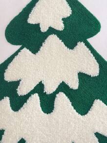 Miater 1pc Christmas Pillow Case, Velour Fabric With Embroidered Christmas Tree, Bell And Candles - Multicolor - View 6