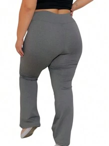 Plus Size Sports Leggings & Pants - 灰色 - 查看 3