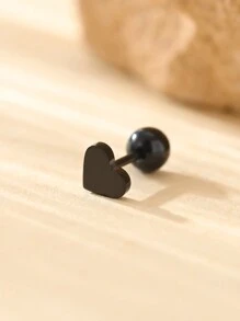 1 pieza Pendiente con forma de corazón sólido minimalista de acero inoxidable, para uso diario para mujeres en San Valentín