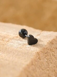 1 pieza Pendiente con forma de corazón sólido minimalista de acero inoxidable, para uso diario para mujeres en San Valentín