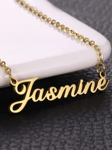 1 Stück Gold Silber Mode Personalisierte Name Halskette Edelstahl Namensschild Choker Frauen Mädchen Alltags Schmuck, Gold, Stilvolle, Farbig, Vintage, Hipster, Einfach, Y2k, 2000er Jahre Mode, Personalisiert, Einzigartig, Ideale Geschenke für Ihn, Ideale Geschenke für Sie, Sie, Freund, Freundin, Vater, Mutter, Familie, Freunde, für Jahrestage, für Geburtstage, für Abschluss, für Abschlussball, für Party, Schmuck Frauen, Personalisierte Mode Wort Halsketten, Vintage Outfit, Neujahr Glamour - Verschiedenfarbig - Übersicht 2