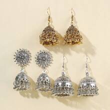 3pairs Round Ball Tassel Earrings Drop Earrings