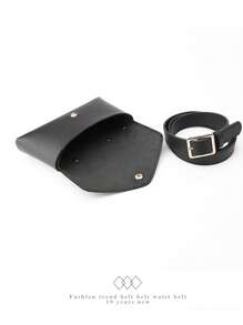 A Minimalist, PU Leather Waist Bag With A Detachable Belt, Featuring A Solid Color Design. Ideal For University Students, Working Women, Daily Wear, Dating, Cycling, Holidays, And Travel. Suitable For Men As Well, Perfect For Gifting Friends, Girlfriends, Or Mothers On Birthdays And Special Occasions - Black - View 7