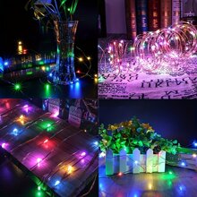 1 dây đèn USB Fairy Light, 66ft 200LED 33ft 100 LED 16,4ft 50LED Đèn dây bạc đổi màu với 8 chế độ chiếu sáng Điều khiển từ xa cho trần phòng ngủ thủ công Trang trí Halloween Giáng sinh, Đèn dây đồng nhiều màu - USB - Xem 10