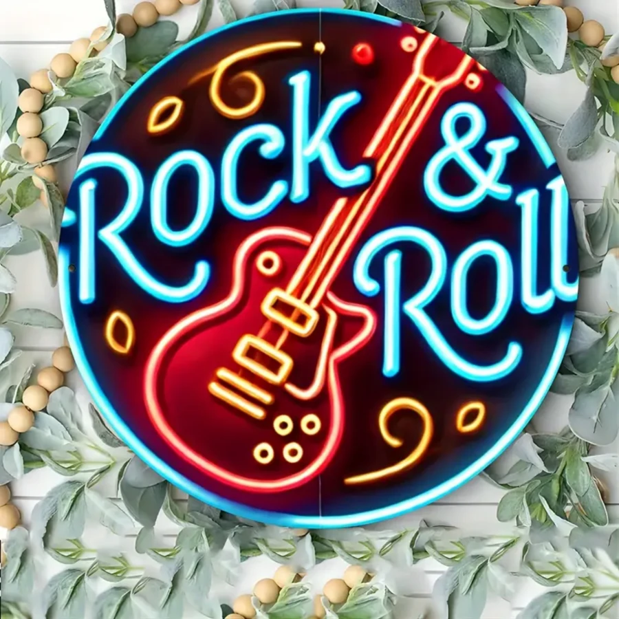 1 chiếc đàn guitar Rock đèn neon bằng gỗ trang trí tường, 20,32x20,32cm, nghệ thuật gỗ treo tường, biển báo trang trí Giáng sinh/năm mới, quà tặng Giáng sinh/năm mới, thích hợp cho phòng, nhà bếp, ngày lễ, sân vườn, nhà để xe, trang trí văn phòng, bền và dễ bảo trì, độ chính xác màu cao, chi tiết tinh xảo, dụng cụ và đồ dùng thủ công - Nhiều màu - Xem 1