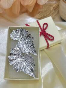 Women's Leaf Design Earring - Bạc - Xem 5