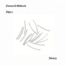 20 piezas de 30mm Tubos huecos texturizados y curvos con rosca, accesorios para joyería hecha a mano de collares y pulseras DIY
