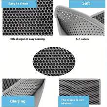 Thảm vệ sinh cho mèo: Kích thước lớn, Không thấm nước, Dễ vệ sinh, Kiểm soát mùi, Có thể thu gom rác, Tương thích với thảm - Xám - Xem 8