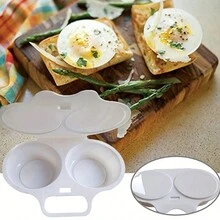 1pc Microwave Egg Steamer Kitchen Fried Egg Maker DIY Egg Tool - White - View 6