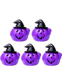 5 Purple Witch Pumpkins Halloween Party Decoration Witches - 紫色 - 查看 1