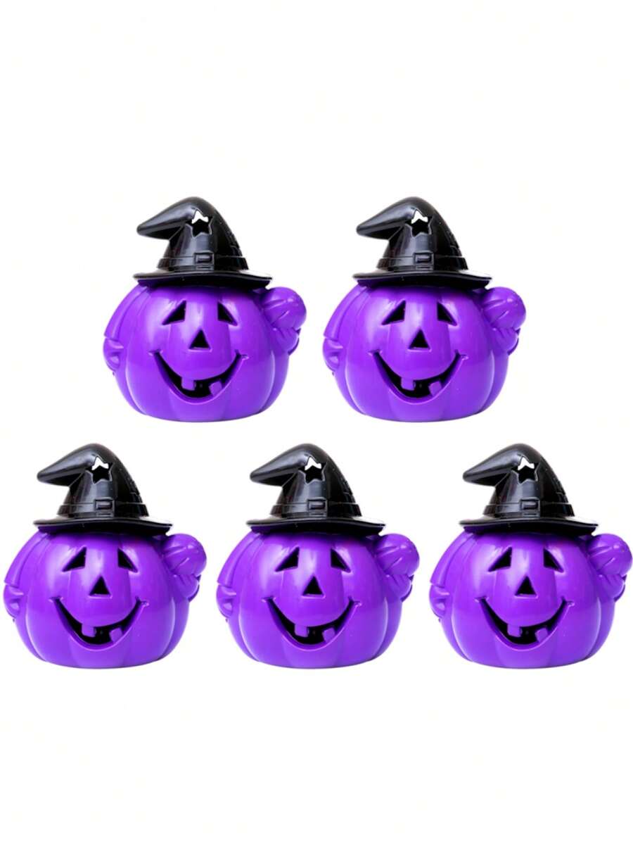 5 Purple Witch Pumpkins Halloween Party Decoration Witches - 紫色 - 查看 1
