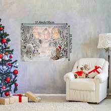 1 件圣诞装饰壁挂挂毯，冬季节日圣诞场景摄影背景，包括圣诞树、雪人、鹿、圣诞礼物、节日派对横幅、新年摄影工作室装饰、家居和客厅装饰 - 彩色 - 查看 5