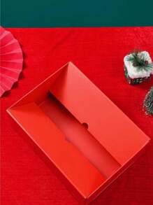 Christmas Gift Box Packaging, Premium Peace Night Gift Box, Including Foldable Scarf, Creative Large Gift Box, Empty Box For Party Gifts - White Red - View 3