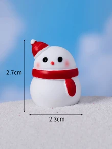 1 件可爱卡通圣诞雪人小雕像微景观雪球 DIY 装饰配件桌面装饰品 - 彩色 - 查看 5