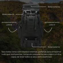 Mochila Cargueira Trilha Camping Militar Impermeavel 80l