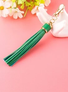 1pc New Fashionable Personalized Leather Tassel Metal Bag Charm Keychain, Suitable For Daily Wear, Bag Accessory, Car Key Chain Decor, Suitable As Gift For Family, Friends, Classmates, Couples, Birthday, Teachers, Souvenir - Multicolor - View 17