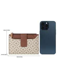 Einfarbige kurze Geldbörse, tragbare zweifach gefaltete Münzengeldbörse, Kreditkartenhalter, Geburtstagssgeschenk für Frauen, Geldbörse, kleine Geldbörse - Weiss - Übersicht 4