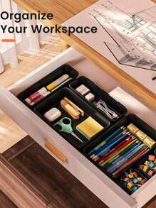 8pcs/Set The Drawer Holds The Tray Organizer Kit - Jewelry Box, Cosmetic Box, Waterproof & Dustproof Jewelry Box, Multi-Layer Storage Rack, Multi-Function Storage Rack, Independent Compartment Display Rack