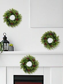 1pc 花环 松针 红果系列 圣诞感恩节装饰 节日装饰 人造水果圣诞树 松针配件 家居装饰 客厅卧室厨房 户外花园装饰 圣诞节 DIY 装饰 冬青树枝花环树挂饰 - 彩色 - 查看 11