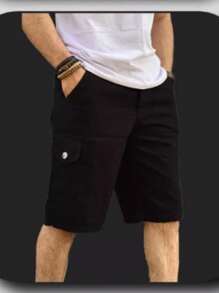 Men's Premium Comfortable Cargo Shorts With Pockets Casual FashionMen's Premium Comfortable Cargo Shorts With Pockets Casual Fashion - 黑色 - 查看 2