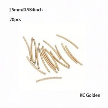 20 piezas de 30mm Tubos huecos texturizados y curvos con rosca, accesorios para joyería hecha a mano de collares y pulseras DIY