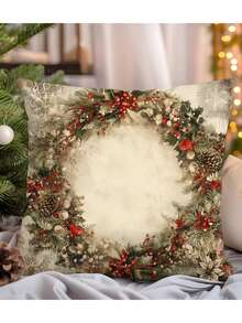 4 件装全新圣诞系列涤纶毛绒枕套沙发垫套 - 彩色 - 查看 6