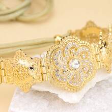 1 件新款阿拉伯女士腰链手绳流苏摩洛哥长袍腰带金色水晶长袍装饰 - 金屬腰帶配件 - 查看 3