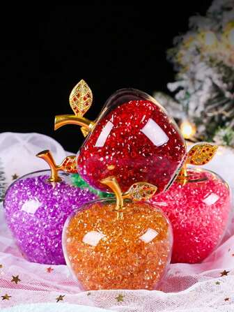 Kristalläppleprydnader, alla hjärtans dagpresenter, romantiska prydnadsföremål för pojkvänner, flickvänner, bästisar, bilprydnader