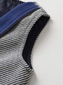 BLUE SAYING 3 pezzi Set Outfit Elegante per Neonato Maschio - Gilet a Righe Blu e Bianche, Pantaloni Blu, Camicia Bianca - Blu e Bianco - Visualizzare 4