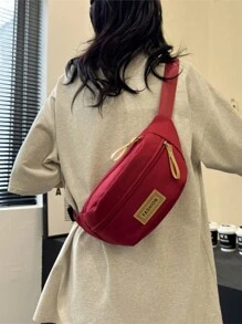 Duża torba Oxford Multi-Function Bag Street Solid Color Chest Bag Nowa moda Casual Fanny Pack Mężczyźni i kobiety Letter Messenger Bag