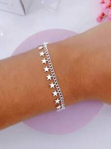 Choker Necklace And Star Bracelet Kit With 925 Silver Links Durability Up To 3 Months - 銀色 - 查看 7