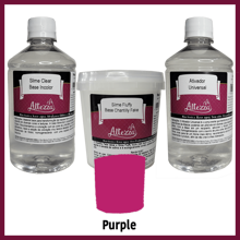 Kit Transparent Glue 500g + Activator For Universal Slime 500ml + Fluffy Chantilly 400g Altezza Altezza - Super Premium Complete Slime - Creative DIY Slimes Factory - Complete Slime Kit - Making Slimes - Offer - Special Promotion - 基礎色30ml 紫色 - 查看 1