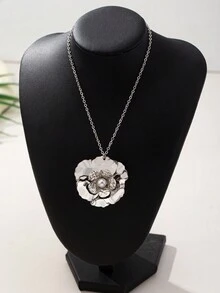 1 Bộ 3 món trang sức vòng cổ, hoa tai, nhẫn phong cách Pháp tối giản mới 2024, thiết kế thanh lịch, thương hiệu nhỏ sang trọng, trang phục hàng ngày cho phụ nữ - hoa nhiều lớp - Xem 11