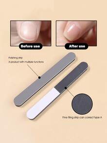 6pcs Nail Art Tool Kit - Nail File, Sponge Buffers, Chamois, 4-Way Polishing Block - Multicolor - View 5