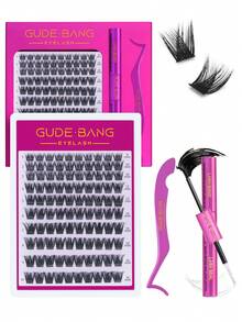 GUDEBANG Bộ dụng cụ nối mi DIY, độ dài hỗn hợp 8-16mm, từng sợi mi, keo dán và cố định mi hai đầu, nhíp thoải mái, dành cho người mới bắt đầu và có thể tái sử dụng - màu đen - Xem 4