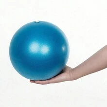 Pelota pequeña de Pilates y Yoga de 25 cm duradera - Diseño con clip para agarre seguro - Textura de tubo de trigo esmerilado a prueba de explosiones - Perfecta para gimnasia y acondicionamiento físico total - Azul - Ver 4
