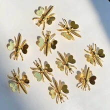 1 件金色和银色蝴蝶和蜜蜂金属桌面装饰，茶宠物/桌面装饰最佳礼物 - 彩色 - 查看 10