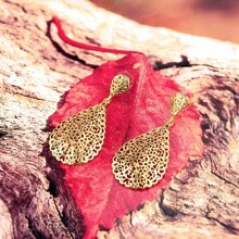 1 Set Orecchini e Collana con Pendente a Goccia d'Acqua, Stile Medio Orientale Marocchino, Decorati con Cristalli Colorati, Design Minimalista, Adatto per Vacanze, Feste, Festività Tradizionali