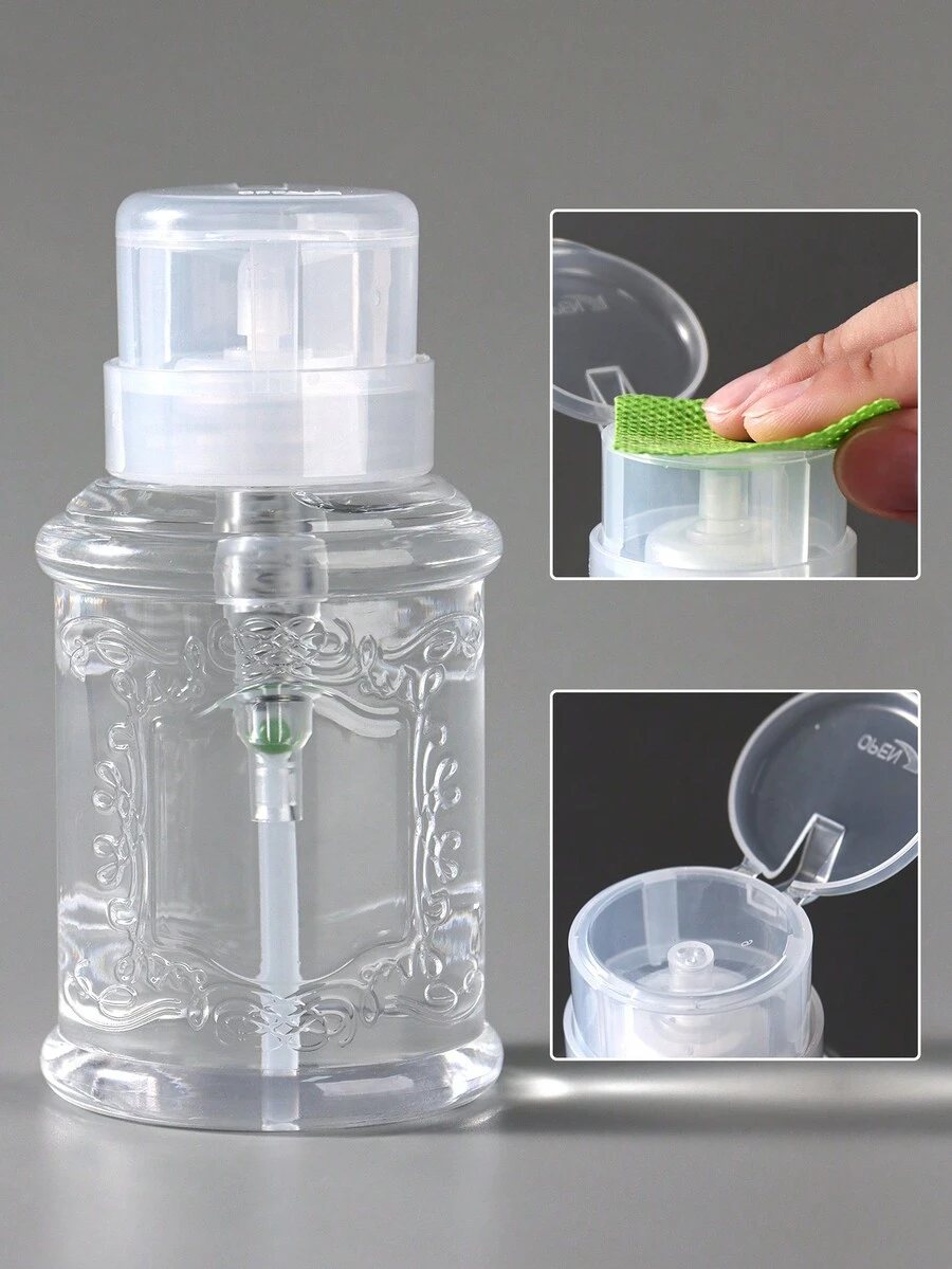 FULL BEAUTY Bình xịt rửa tay rỗng có thể nạp lại 180ML, bình đựng chất tẩy rửa phong cách Châu Âu, dụng cụ làm móng tay, phụ kiện - Trong sáng - Xem 1