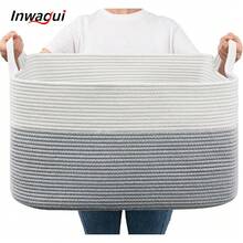 Inwagui Extra Large Woven Storage Basket For Organizing, Classic Opened Fabric Shelf Basket For Toys, Blankets, Laundry - Soft Multifunctional Decorative Basket With Handles
